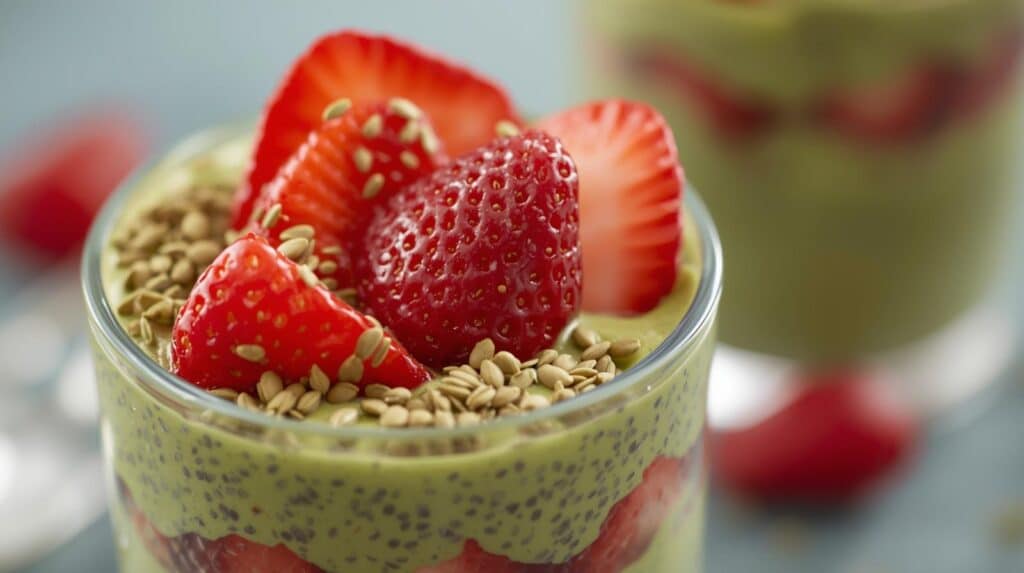 Matcha Strawberry Chia Pudding