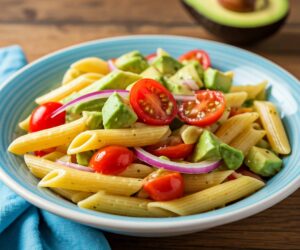 Zesty Avocado and Tomato Pasta Salad Recipe | Fresh & Flavorful